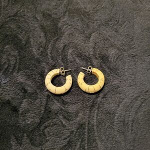 Ivory colored half circled earrings